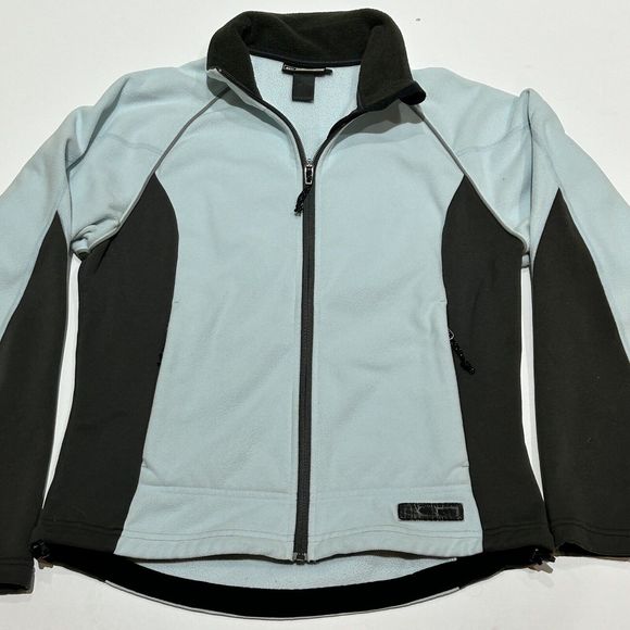 Rei Womens Baby Blue Thermo Light Medium Fleece‎ Zip Up Jacket Black - Picture 1 of 5